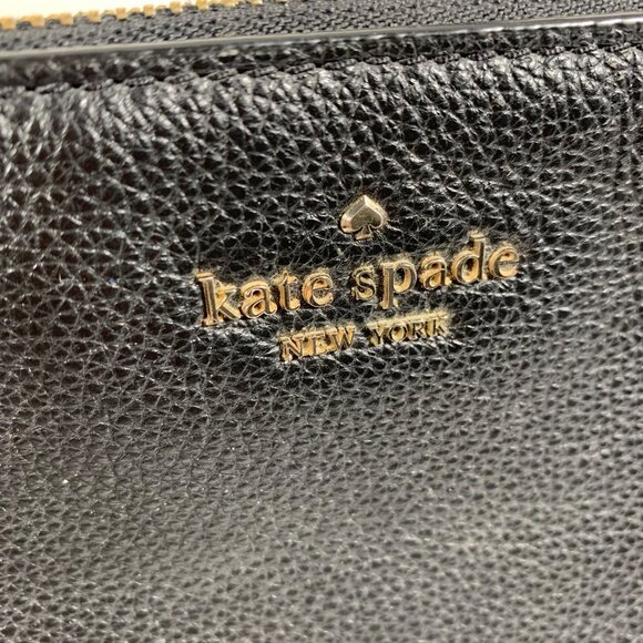 KATE SPADE New York Triple Gusset Black Pebbled Leather Crossbody Bag - Picture 2 of 15